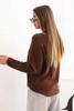 Women's sweater made of viscose with long sleeves and a round neckline chocolate