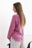 Women's viscose sweater with long sleeves and a round neckline dark pink