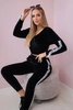 Veloursset mit Aufschrift Queen schwarz