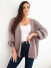 Damenpullover aus 80% Kid-Mohair mit lockerem Schnitt ohne Verschluss fango rot