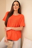 Women's short-sleeve loose-fit sweater orange