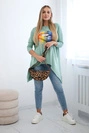 Blouse oversize with rainbow lips print dark mint