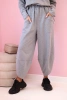 Cotton sweatshirt pants set grey melange