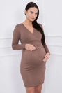 Dress fitted with a cut under the bust cappuccino