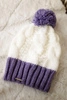 Cap with fleece Paris K212 white+purple