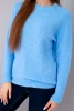 Women's sweater made of baby alpaca with long sleeves blue