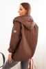 Women's quilted jacket with a hood chocolate