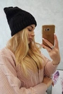 Čapica s fleece Sylwia K244 čierna