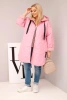 Women's Plus Size quilted jacket with a hood and the word HOPE candy pink