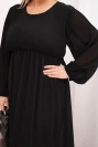 Sukňa plisovaná dámska Plus Size z viskózy a s dlhým rukávom čierna