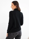Women's sweater with a turtleneck and long sleeves black