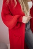 Sweter długi kardigan czerwony