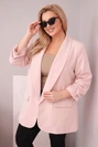 Dámske sako Plus Size elegantné púdrová ružová