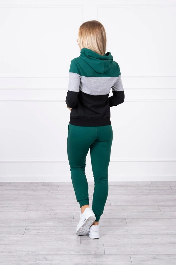 Grün+Grau gestreiftes Set