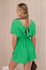 Ruffled waist jumpsuit bright green
