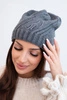 Women's wool winter hat with decorative crystals K399 black
