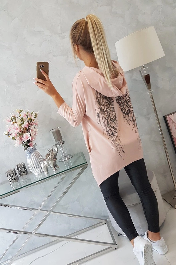 Sweatshirt mit Flügeln, puderrosa
