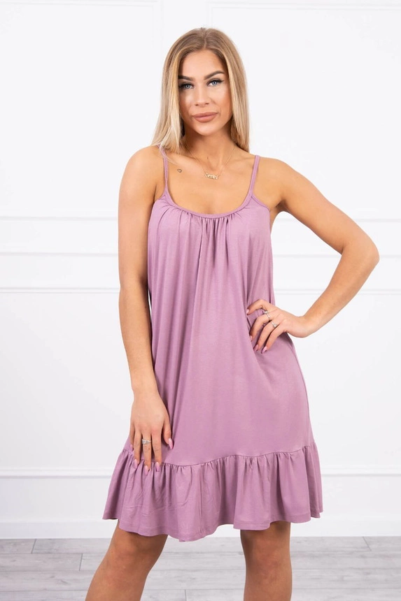 Dress with thin straps dark pink