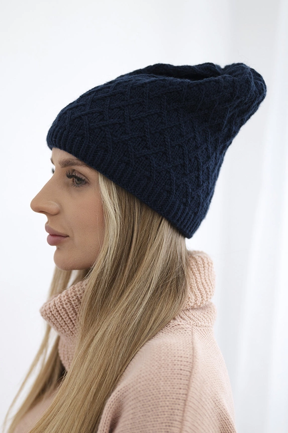 Čapica s fleece Kratka K204 námornícka modrá