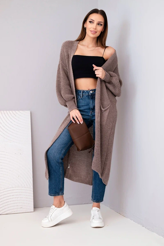 Pullover lange Strickjacke fango