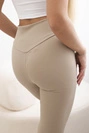 Gerippte Leggings beige