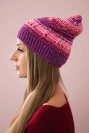 Patrycja vilnonė kepurė K254 pink neon+violet