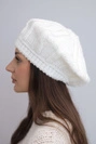 Damenmütze aus Wolle Winter Barett K414 ecru
