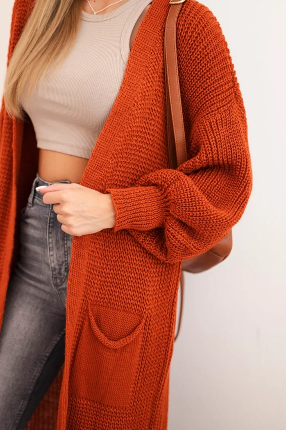 Langer Cardigan rot