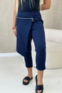 Punto Milano Winterhose mit dekorativem Reißverschluss marineblau