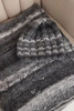 Women's winter set with mohair, hat and cowl with fluffy texture K500 graphite