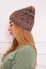 Cap with fleece Melisa K241 burgundy+beige