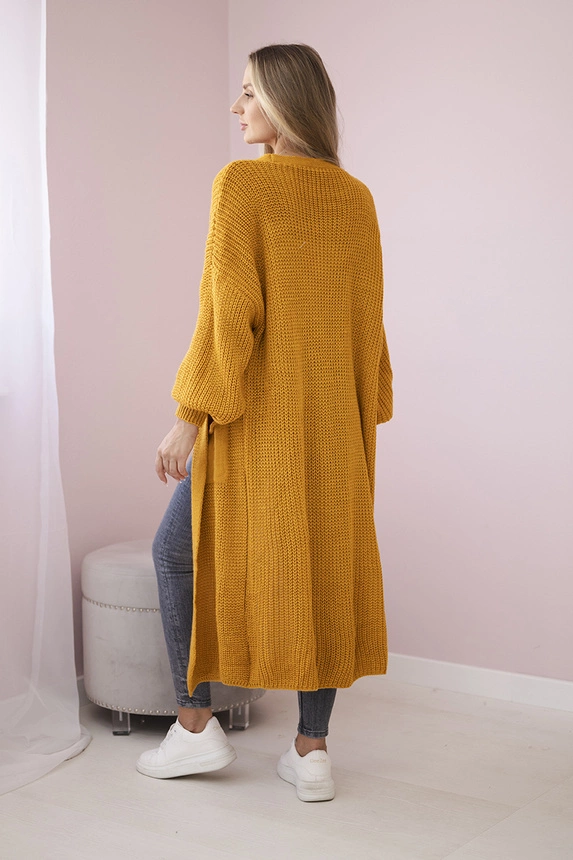 Sweater long cardigan mustard