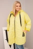 Women's Plus Size quilted jacket with a hood and the inscription HOPE yellow