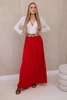 Viscose skirt with decorative belt red