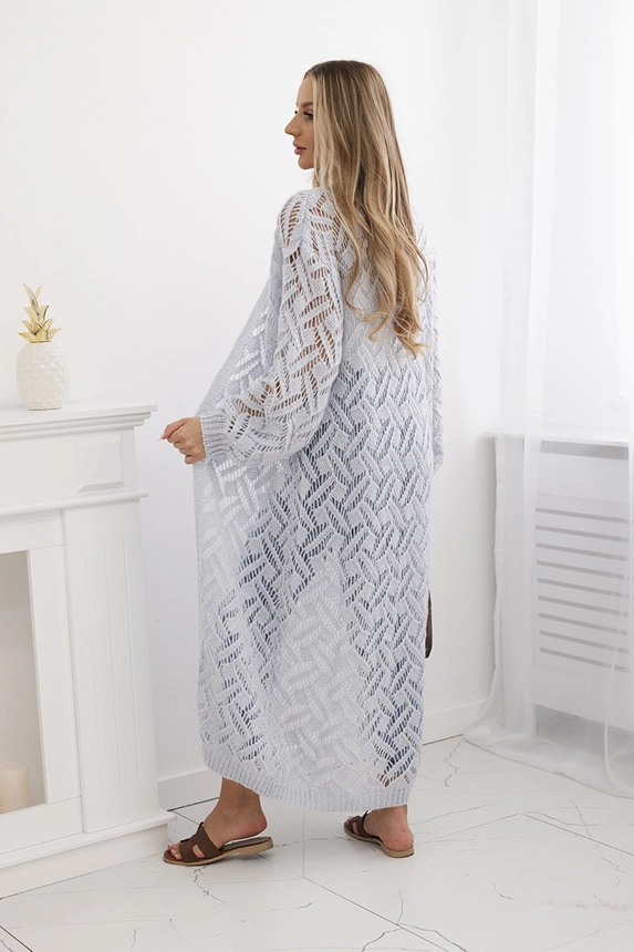 Sweater long cardigan Super KID Mohair blue