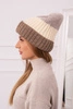 Cap with fleece Bojana K265 dark beige+ecru+light beige