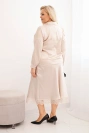 Women's Plus Size set with satin sheen and lace beige