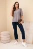 Women's short-sleeve viscose sweater cappuccino