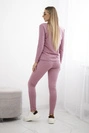 Set with a neckline with press studs dark pink