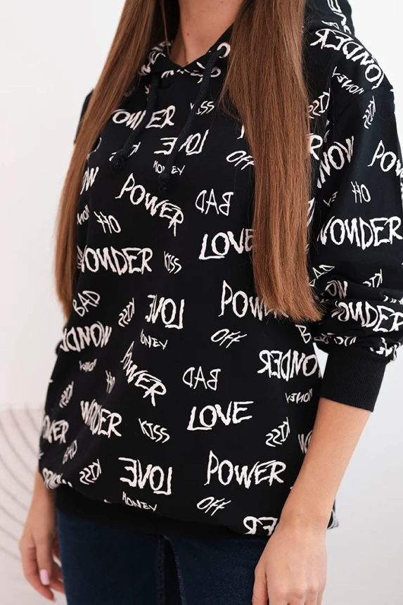 Sweatshirt mit Schriftzug schwarz