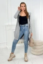 Kleidungsjacke mit Kapuze grau melange