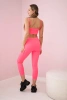 Set mit Bluse Top gerippt rosa Neon