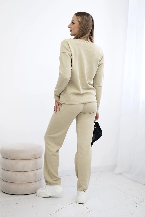 Pullover-Set sweatshirt + hose dunkelbeige