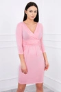 Dress fitted with a cut under the bust powdered pink