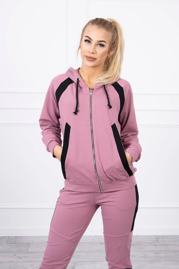 Sportset mit Streifen dunkelrosa