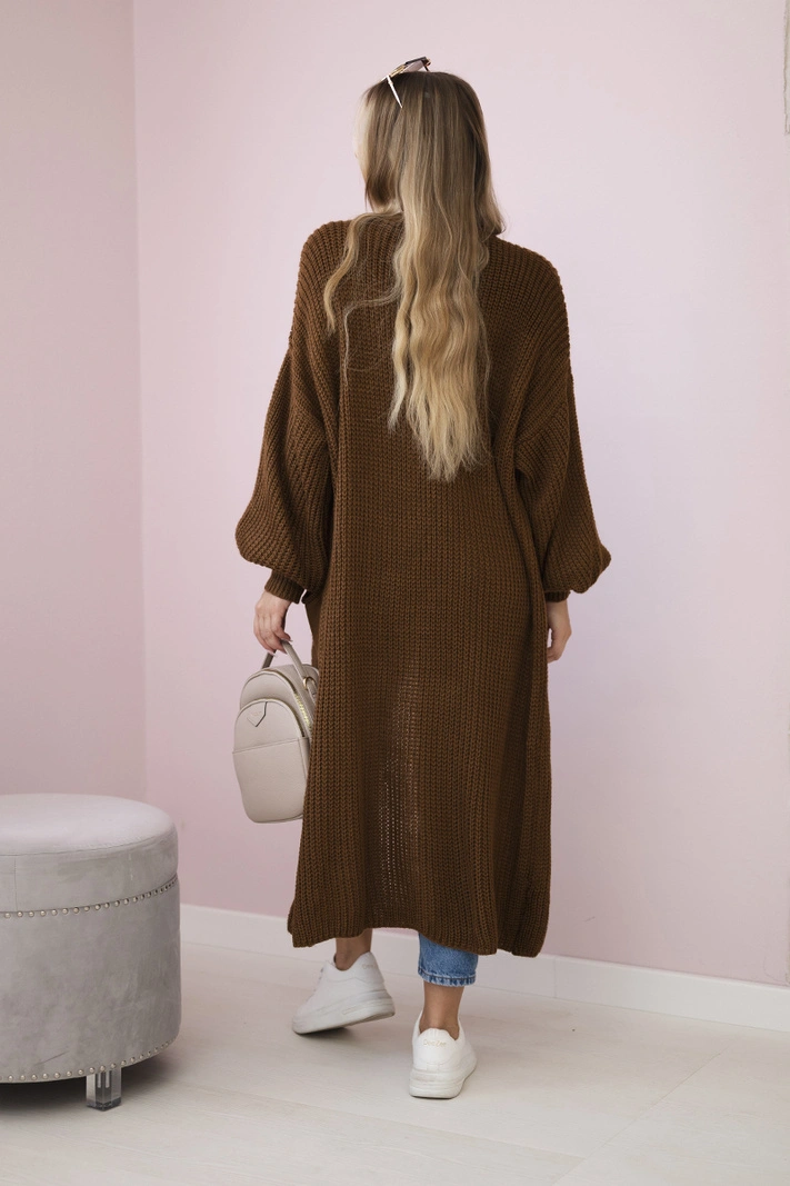 Sweater long cardigan chocolate