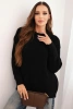 Women's sweater with wool, long sleeves and round neckline black