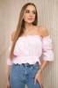 Off-the-shoulder blouse powdered pink