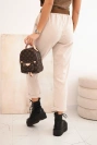Damenhose mit Gürtel aus Cord beige