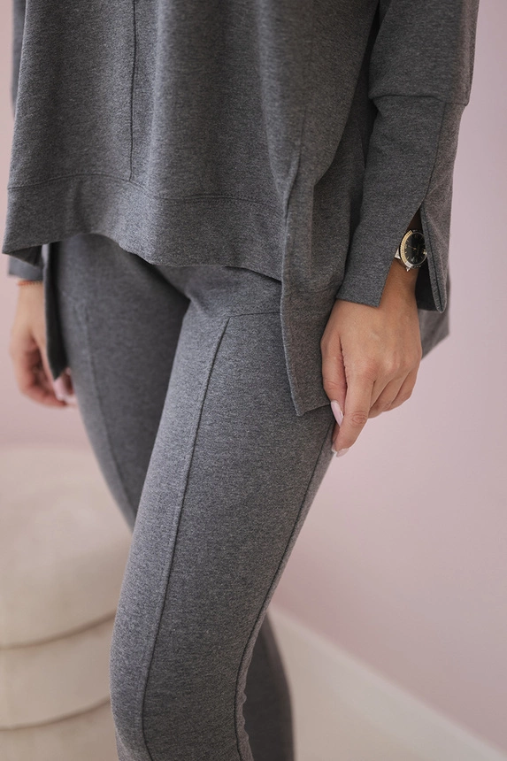 Set mit Oversize-Bluse in Graphit